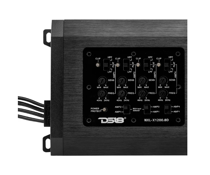DS18 NXL-X1200.8D    NXL 8-Channel Full-Range Class D IP67 Marine and Powersports Amplifier