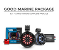 DS18 Good Marine Stereo Package 2 x 6.5” Speaker Tower| 1 x 2 Ch Amplifier | 1 x MOFCKIT4 and 1 x LED-BTC