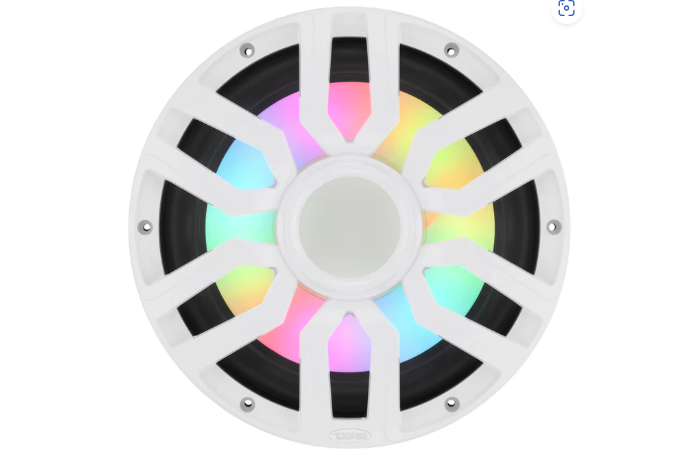 12” Marine Subwoofer with Hybrid Magnet Motor, Removable Grille and Digital LED Lights - 600W RMS 4-Ohm