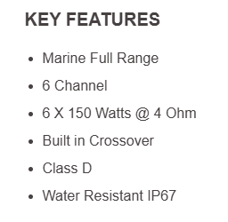 NXLFull-Range Class D IP67 Marine and Powersports Amplifier