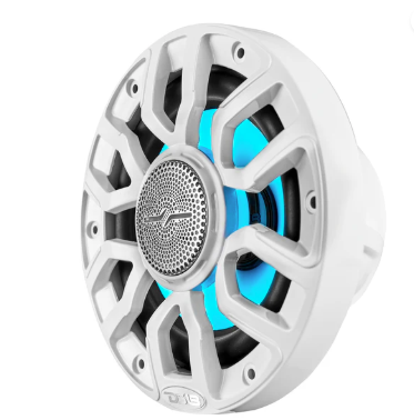 NXL 2-Way Coaxial Marine Speaker with Bullet Tweeter, Digital LED Lights & White Deck LED | 175W RMS 4-Ohm