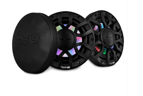 NXL 2-Way Coaxial Marine Speaker with Bullet Tweeter, Digital LED Lights & White Deck LED | 175W RMS 4-Ohm