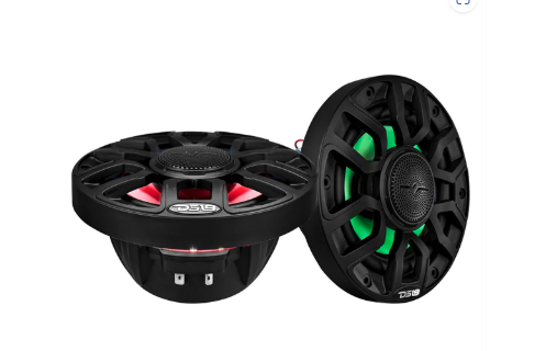 NXL 2-Way Coaxial Marine Speaker with Bullet Tweeter, Digital LED Lights & White Deck LED | 175W RMS 4-Ohm