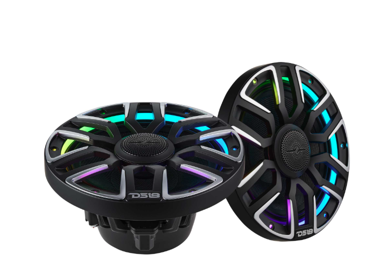Marine Coaxial Speaker With Kevlar Cone, Bullet Tweeter, Neodymium Magnet, and Digital LED Lights | 200W RMS 4-Ohm