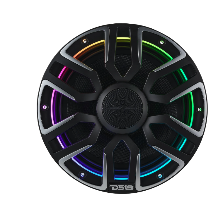 Marine Coaxial Speaker With Kevlar Cone, Bullet Tweeter, Neodymium Magnet, and Digital LED Lights | 200W RMS 4-Ohm