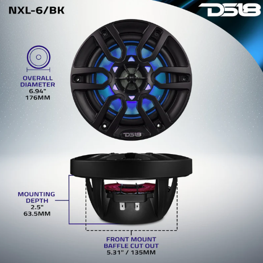 NXL 10" 2-Way Coaxial Marine Speaker with LED RGB Lights |