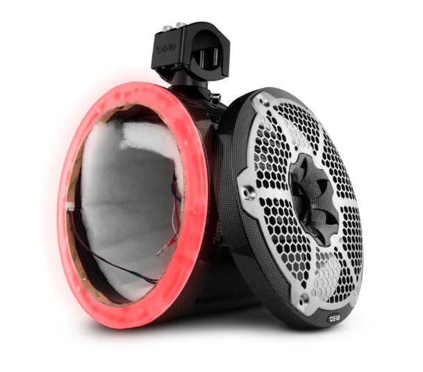 NXL 10" Marine and Powersports Empty Tower LED RGB Lights -Black Carbon Fiber