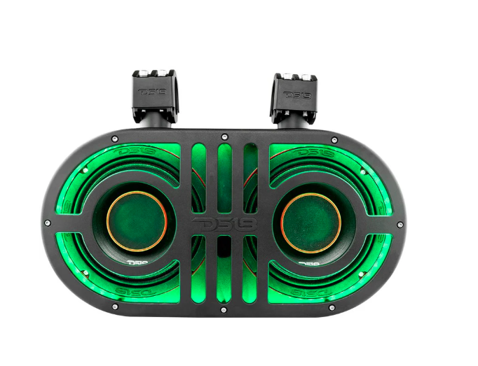 Dual 8" Marine and Powersports PRO Roll Cage Sound Bar System with Built in LED RGB Lights 500 Watts Rms ( 2 x PRO-HY8.4B Included)