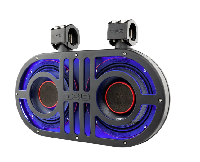 Dual 8" Marine and Powersports PRO Roll Cage Sound Bar System with Built in LED RGB Lights 500 Watts Rms ( 2 x PRO-HY8.4B Included)