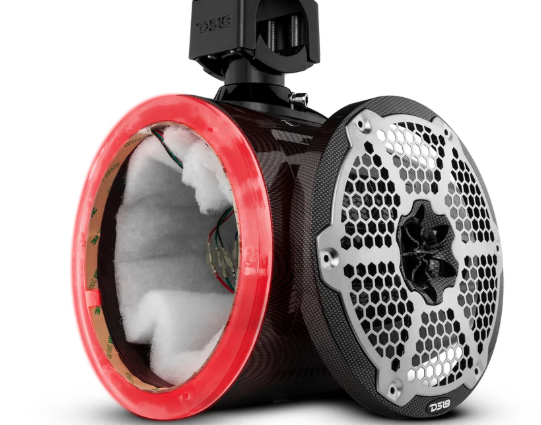 NXL 8" Marine and Powersports Empty Tower LED RGB Lights -Black Carbon Fiber