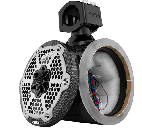 NXL 6.5" Marine and Powersports Empty Tower LED RGB Lights -Black Carbon Fiber