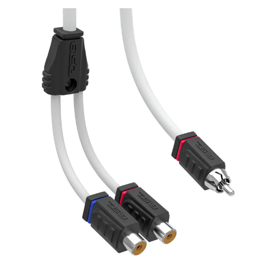 RCA Marine Grade Tinned 100% Copper OFC Y Connector 2 FEMALE to 1 MALE - WHITE