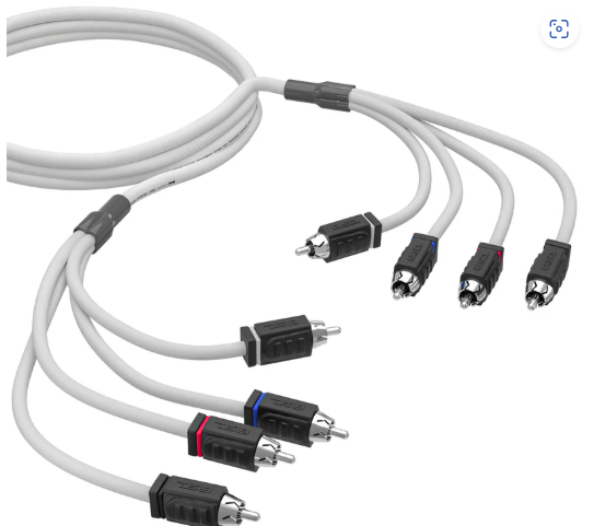 RCA Marine Grade Tinned 100% Copper OFC 6 Feet / 4 Channel - WHITE