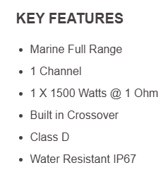 NXLFull-Range Class D IP67 Marine and Powersports Amplifier