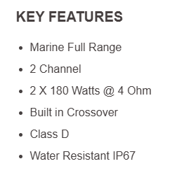 NXLFull-Range Class D IP67 Marine and Powersports Amplifier
