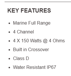 NXLFull-Range Class D IP67 Marine and Powersports Amplifier