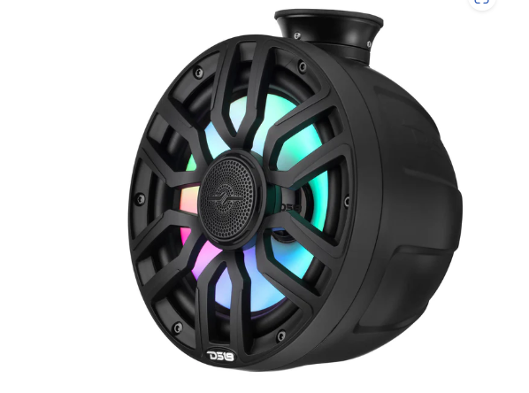 NXL-iQ Marine Short Tower Coaxial Speakers with Digital LED Lights, 150W RMS, 300W Max, 4-Ohm
