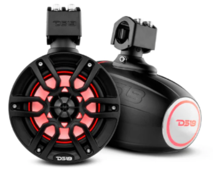 NXL 6.5" Marine Water Resistant Wakeboard Tower Speakers with Integrated RGB LED Lights 300 Watts