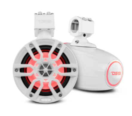 NXL 6.5" Marine Water Resistant Wakeboard Tower Speakers with Integrated RGB LED Lights 300 Watts