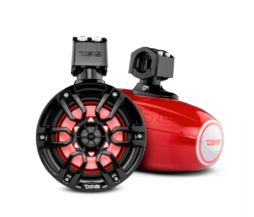 NXL 6.5" Marine Water Resistant Wakeboard Tower Speakers with Integrated RGB LED Lights 300 Watts