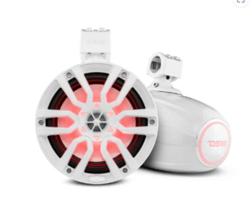 NXL 8" Marine Water Resistant Wakeboard Tower Speakers with Integrated RGB LED Lights 375 Watts