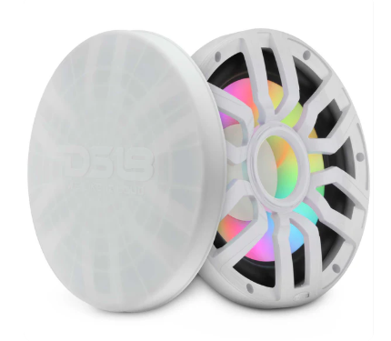 Marine Subwoofer with Hybrid Magnet Motor, Removable Grille and Digital LED Lights - 600W RMS 4-Ohm