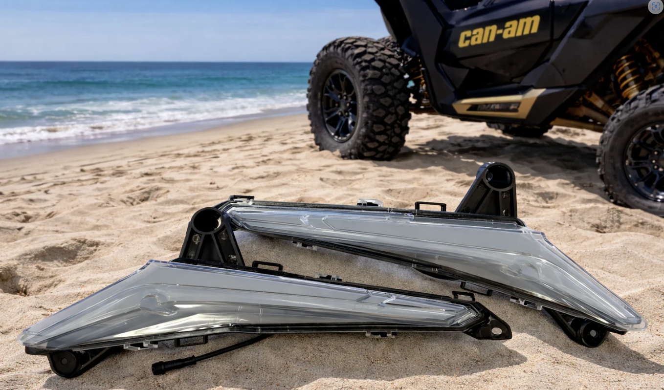 Marshin Whips Can-Am Maverick R RGBW LED Fang Lights | Bluetooth & Chasing Patterns