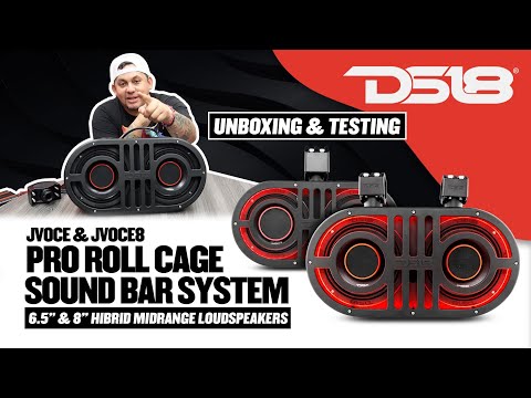 Dual 8" Marine and Powersports PRO Roll Cage Sound Bar System with Built in LED RGB Lights 500 Watts Rms ( 2 x PRO-HY8.4B Included)